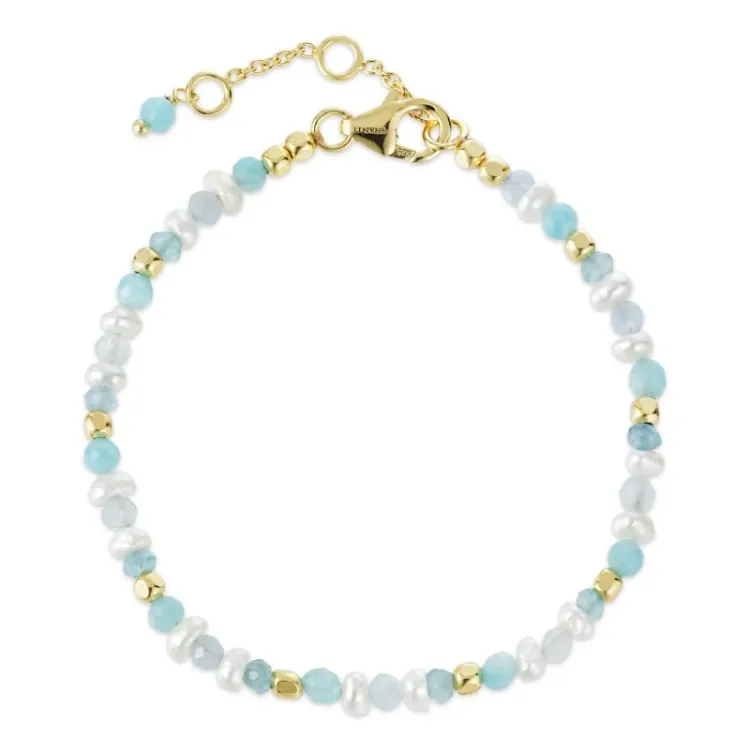 steen armband in verguld sterlingzilver  x   - Loom Stones