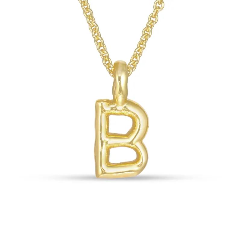 letter b hanger met ketting in verguld sterlingzilver - My Letter