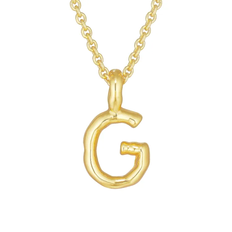 letter g hanger met ketting in verguld sterlingzilver - My Letter