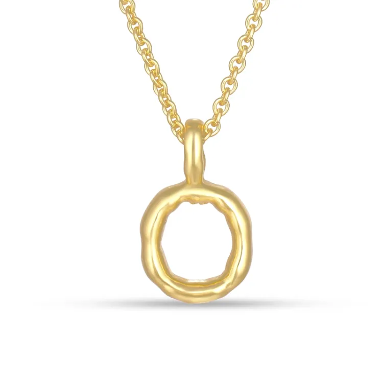 letter o hanger met ketting in verguld sterlingzilver - My Letter
