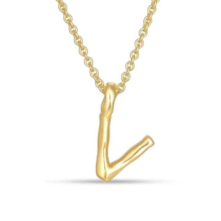 letter v hanger met ketting in verguld sterlingzilver - My Letter
