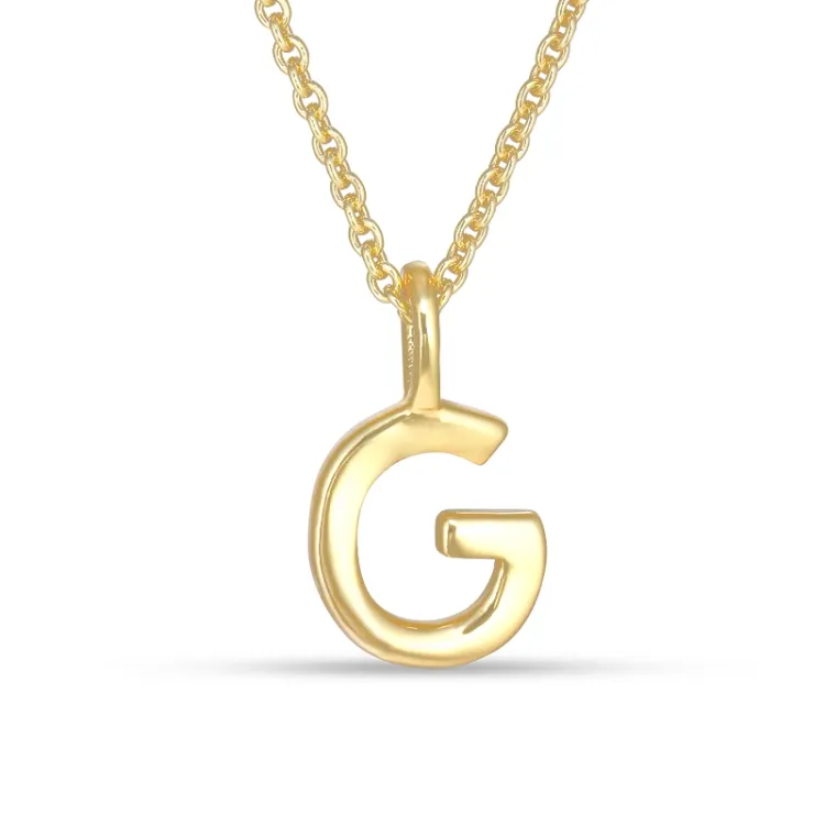 letter g hanger met ketting in verguld sterlingzilver - My Letter