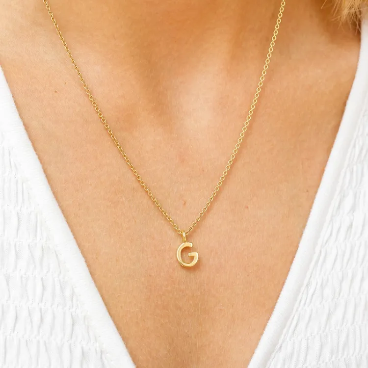 letter g hanger met ketting in verguld sterlingzilver - My Letter