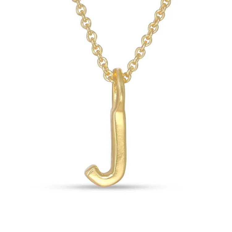 letter j hanger met ketting in verguld sterlingzilver - My Letter
