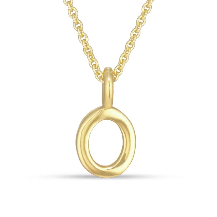 letter o hanger met ketting in verguld sterlingzilver - My Letter