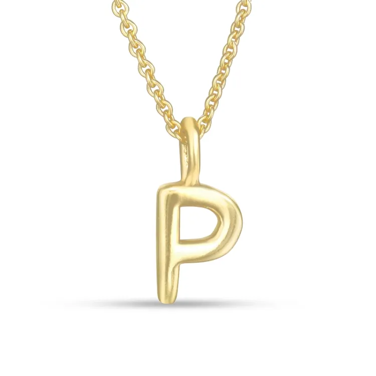 letter p hanger met ketting in verguld sterlingzilver - My Letter