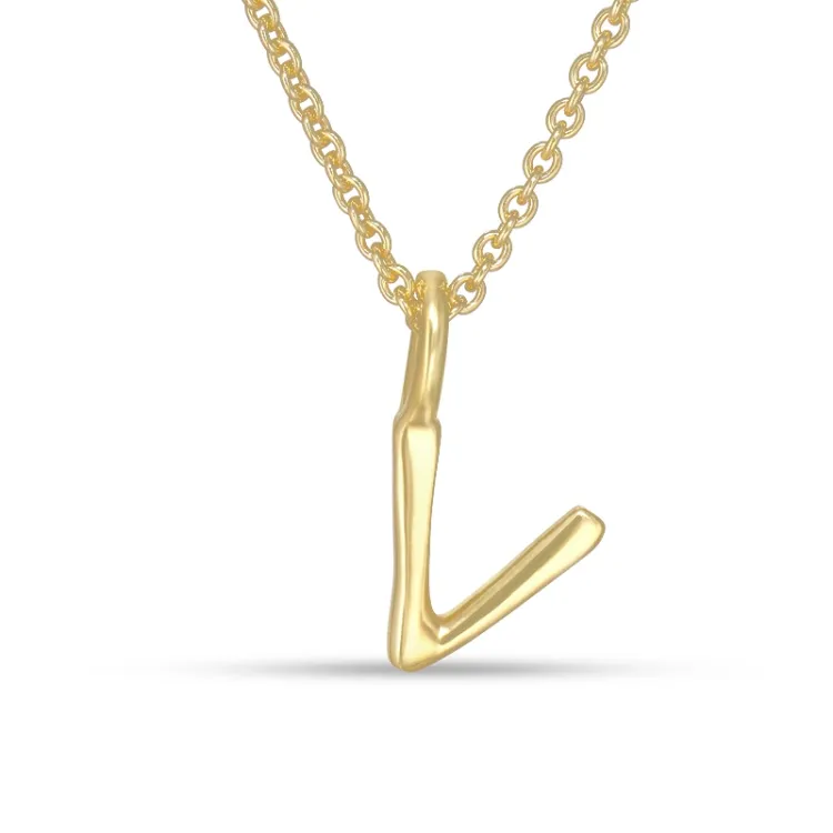letter v hanger met ketting in verguld sterlingzilver - My Letter