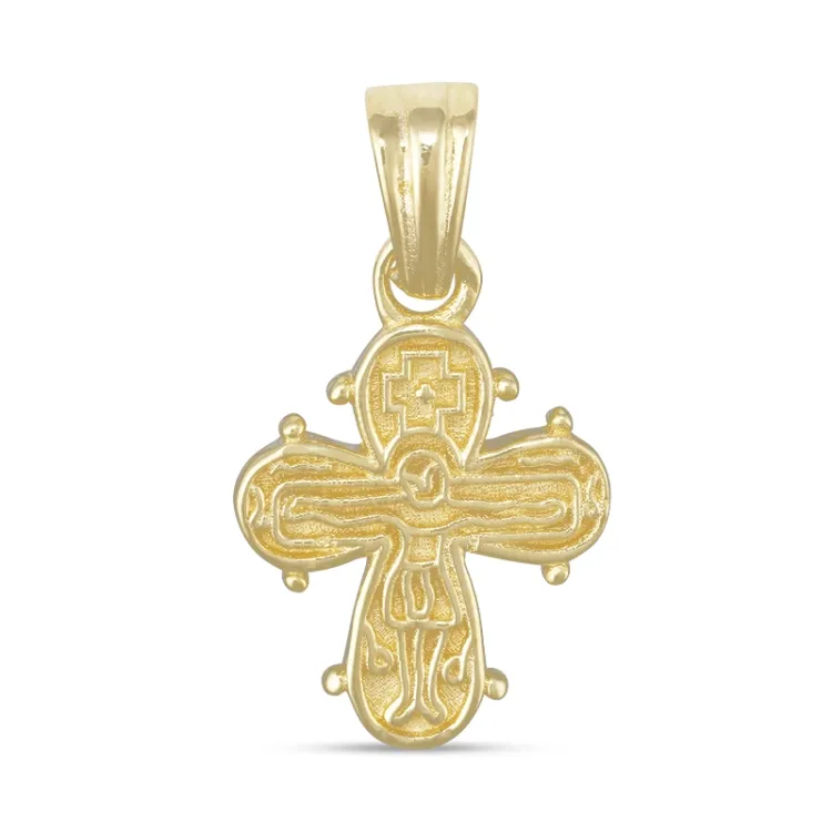 10,5 x 12,5 mm dagmarkruis hanger in verguld sterlingzilver - Amoré