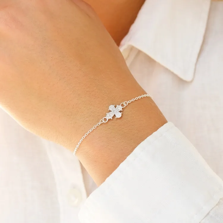 10 x 8,5 mm dagmarkruis armband in zilver - Amoré