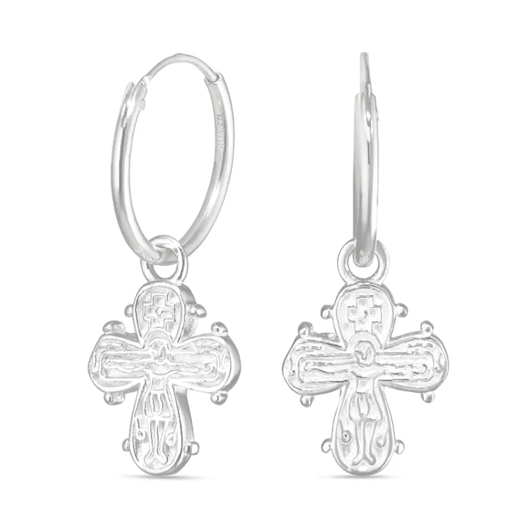 16,5 mm dagmarkruis creool in zilver - Amoré