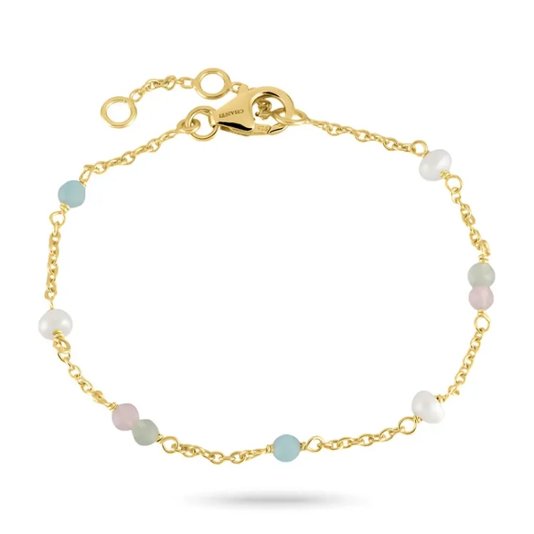 veelkleurig armband in verguld sterlingzilver - Loom Stones