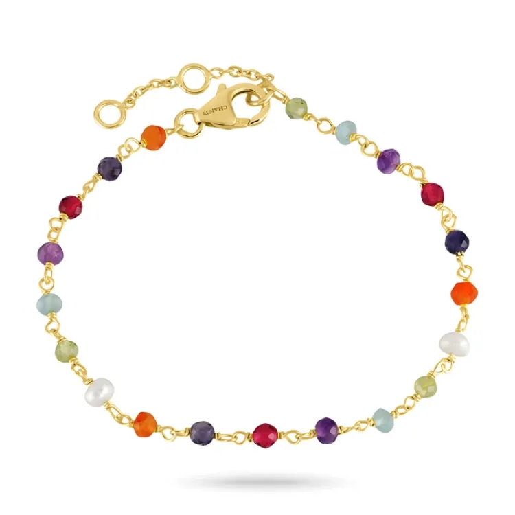 veelkleurig armband in verguld sterlingzilver - Loom Stones