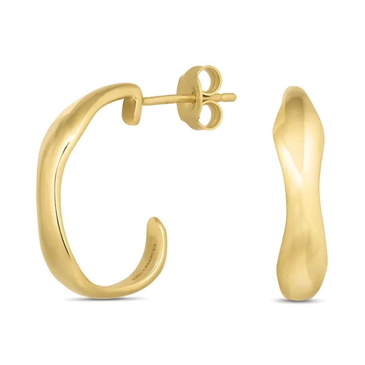 14 mm halfcreool in verguld zilver