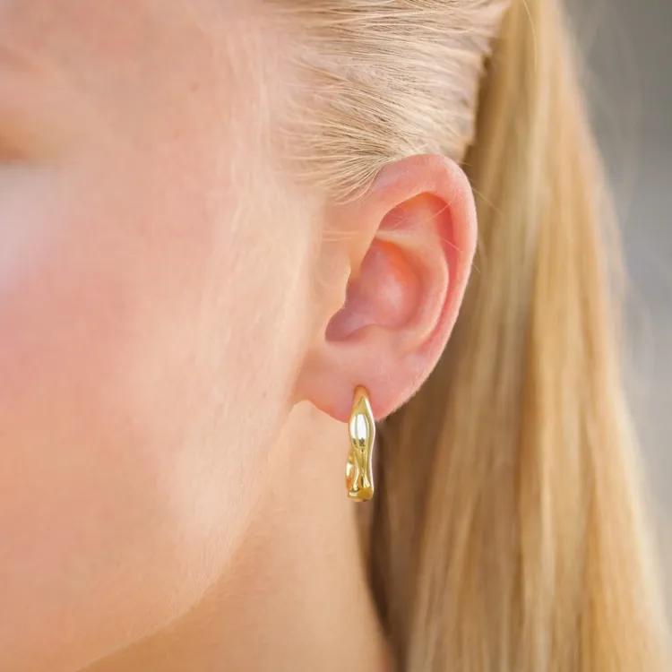 14 mm halfcreool in verguld zilver