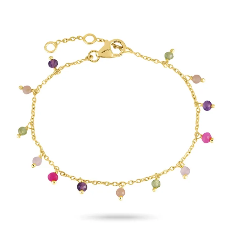 veelkleurig armband in verguld sterlingzilver - Loom Stones
