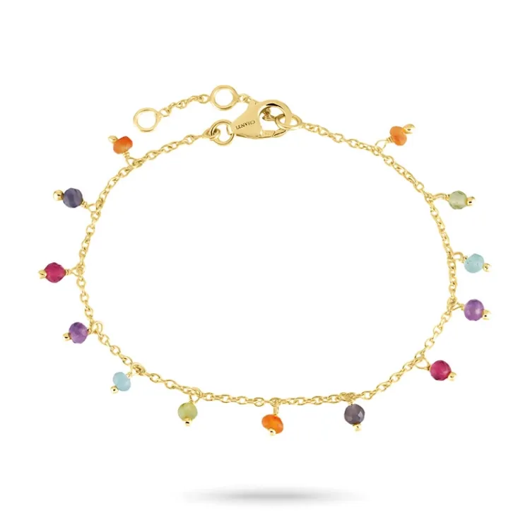 veelkleurig armband in verguld sterlingzilver - Loom Stones