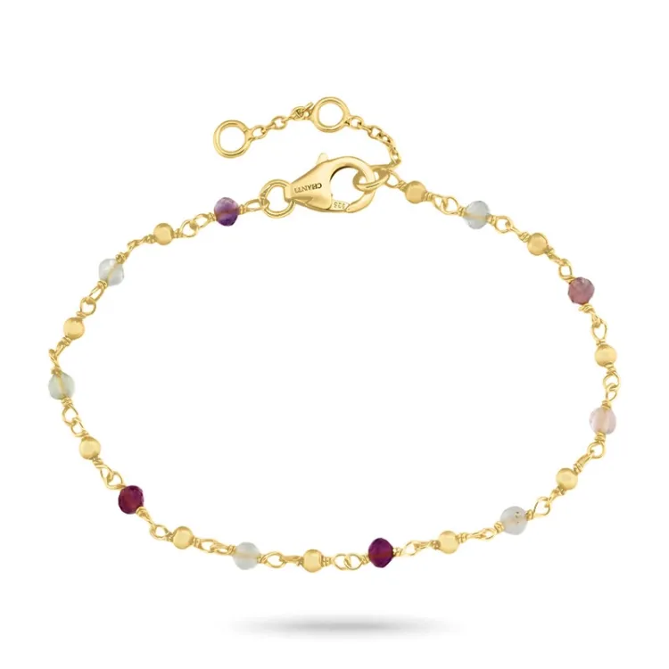 veelkleurig armband in verguld sterlingzilver - Loom Stones