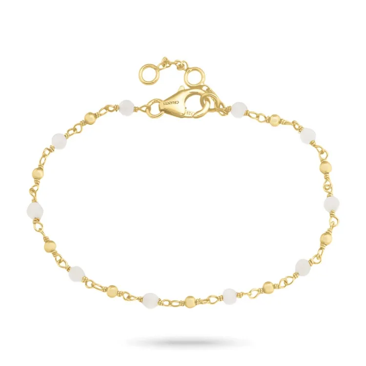 maansteen armband in verguld sterlingzilver - Loom Stones