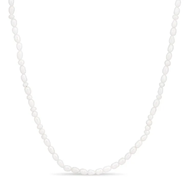 parel ketting in verguld sterlingzilver 38 + 5 cm x 4,5 mm