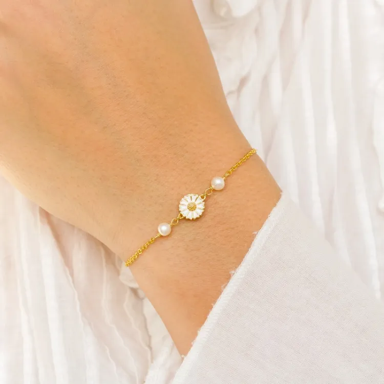 margriet parel armband in verguld sterlingzilver