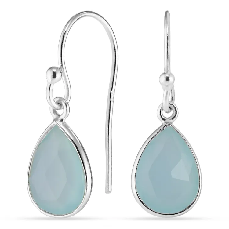 druppel onyx oorbellen in zilver - Loom Stones