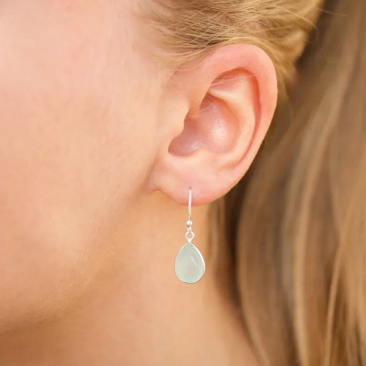 druppel onyx oorbellen in zilver - Loom Stones