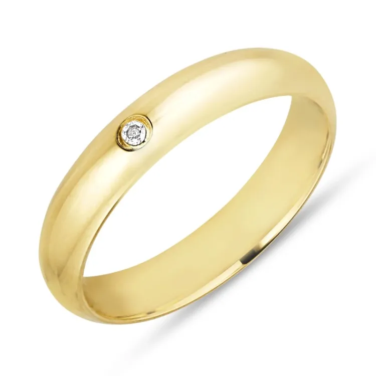 Trouwring in 14 karaat goud 0,025 ct
