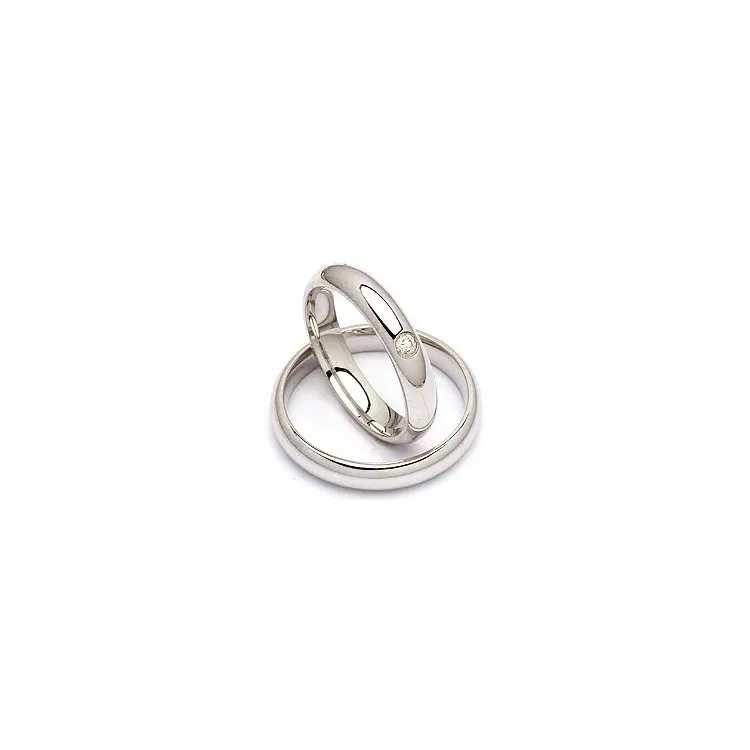 Trouwringen in zilver 0,05 ct