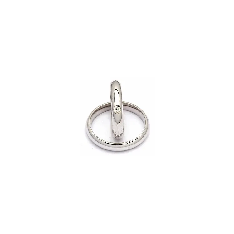 Trouwringen in zilver 0,05 ct