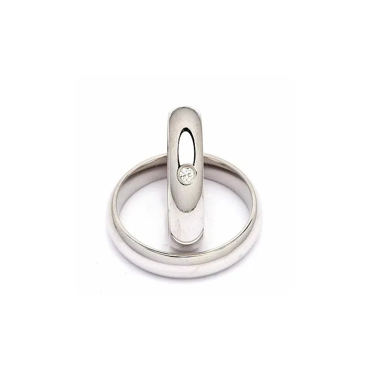 Trouwringen in zilver 0,05 ct