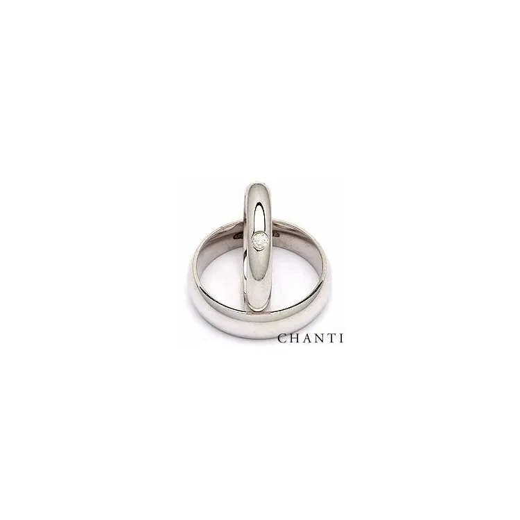 Trouwringen in zilver 0,05 ct
