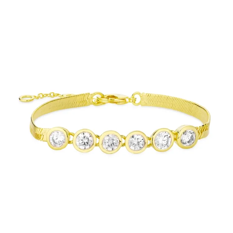 zirkoon armband in verguld messing - Eliné