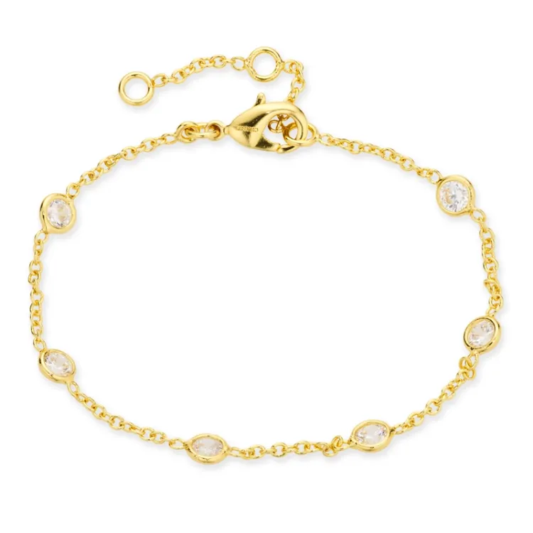 zirkoon armband in verguld messing - Eliné