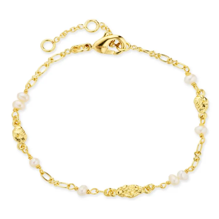parel armband in verguld messing - Eliné