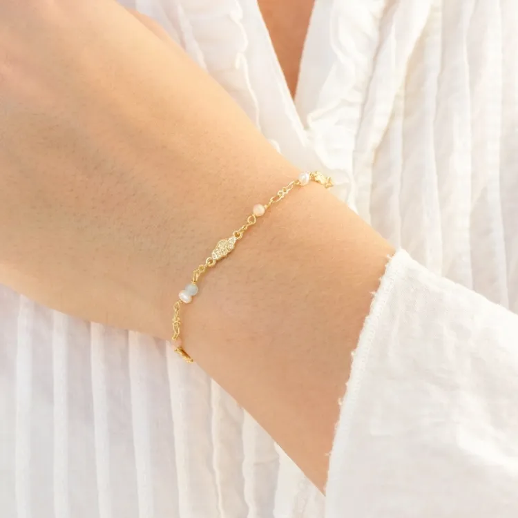 veelkleurig armband in verguld messing - Eliné