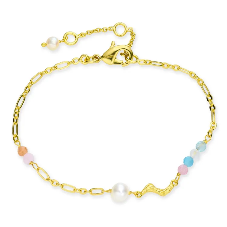 veelkleurig armband in verguld messing - Eliné