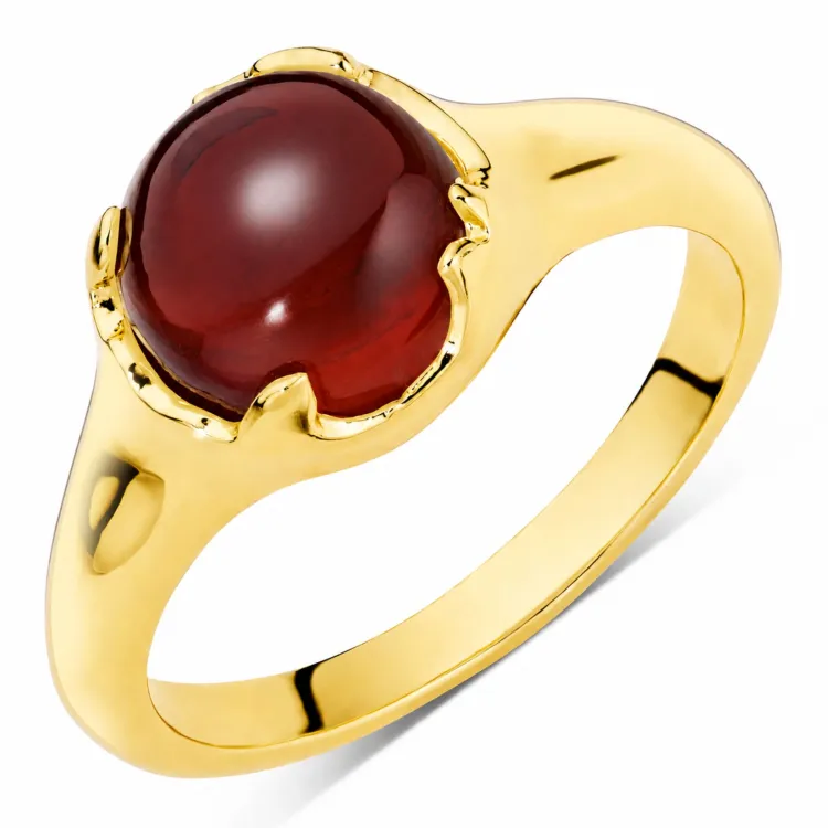 granaat ring in verguld messing - Eliné