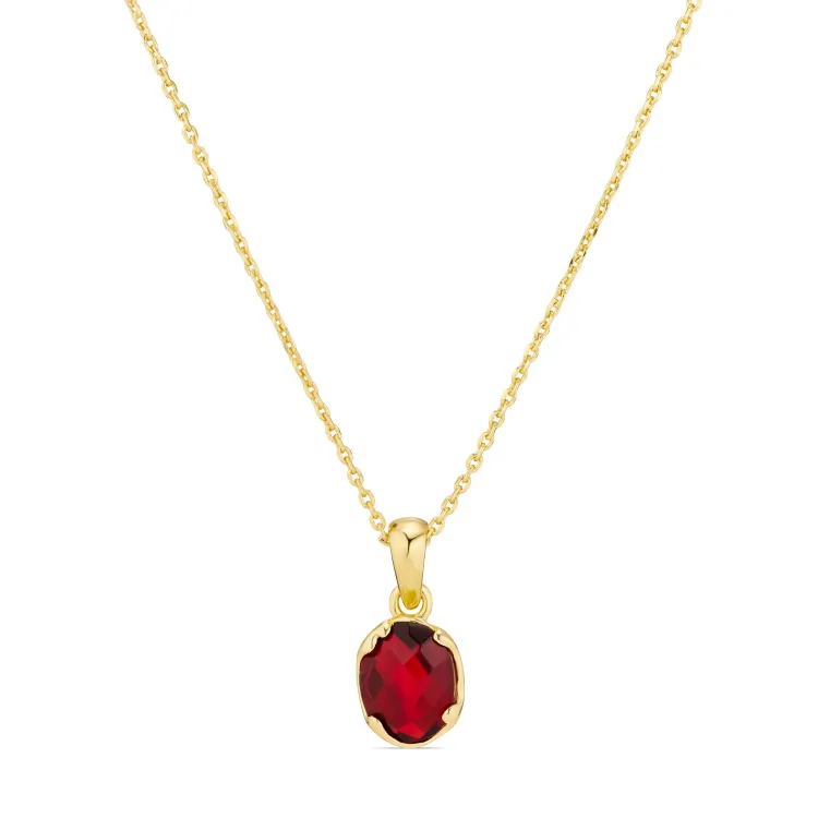 granaat ketting met hanger in verguld messing - Eliné