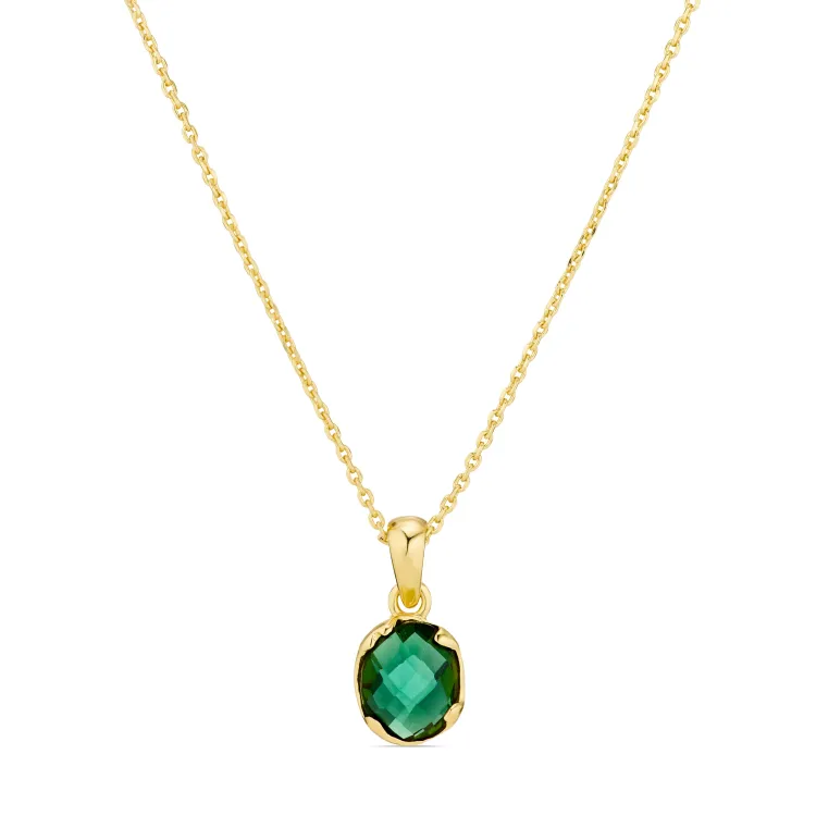 groen kristal ketting met hanger in hars