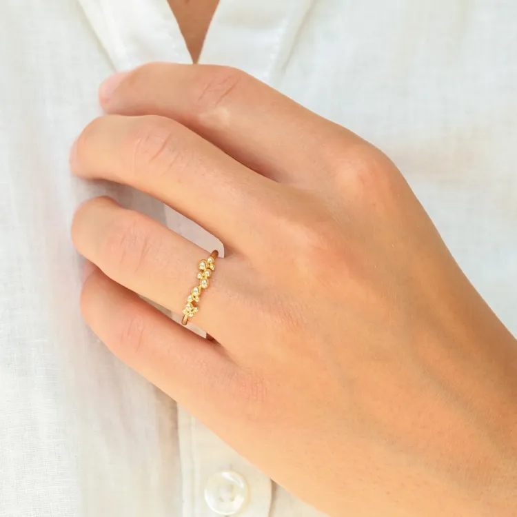 bolletje ring in verguld messing - Eliné