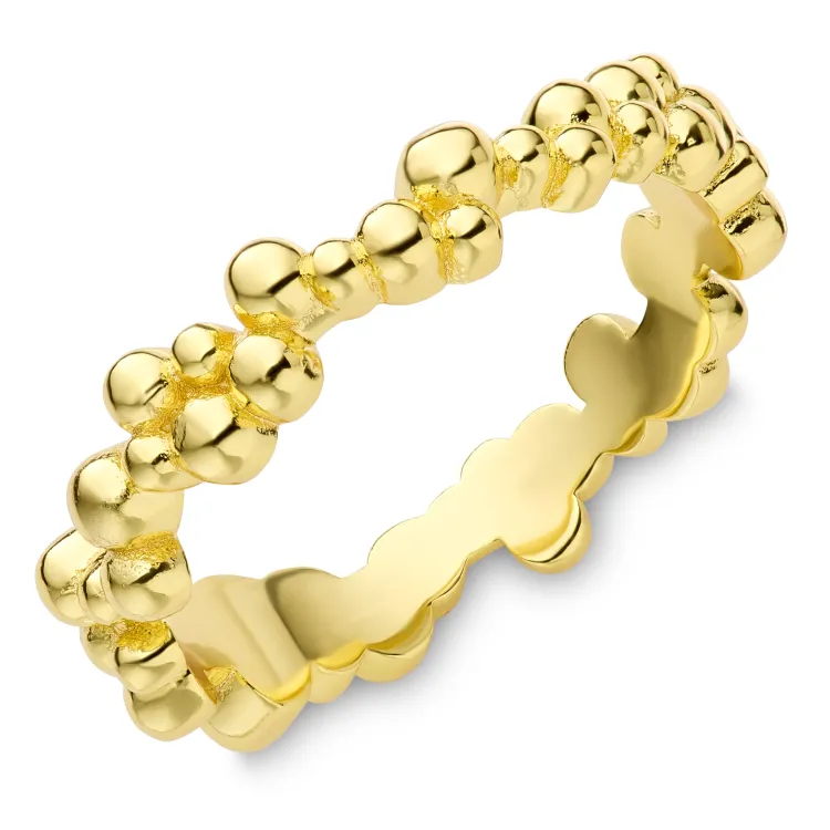bolletje ring in verguld messing - Bubbly Pure