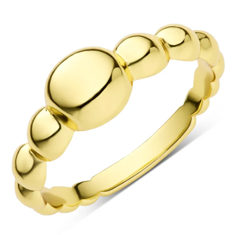 bolletje ring in verguld messing - Bubbly Pure