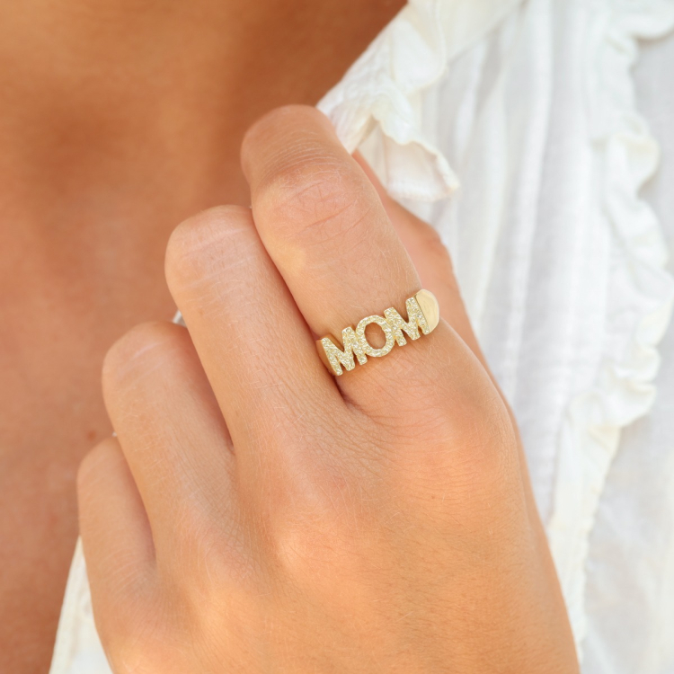 mom ring in verguld messing - My Letter