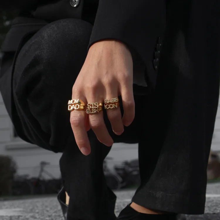 sis ring in verguld messing - My Letter