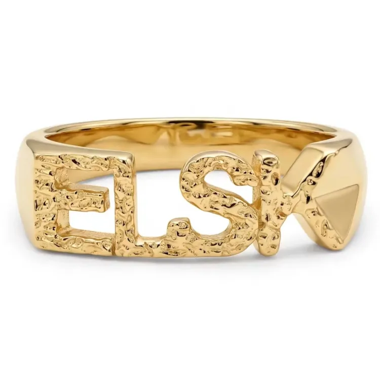 elsk ring in verguld messing