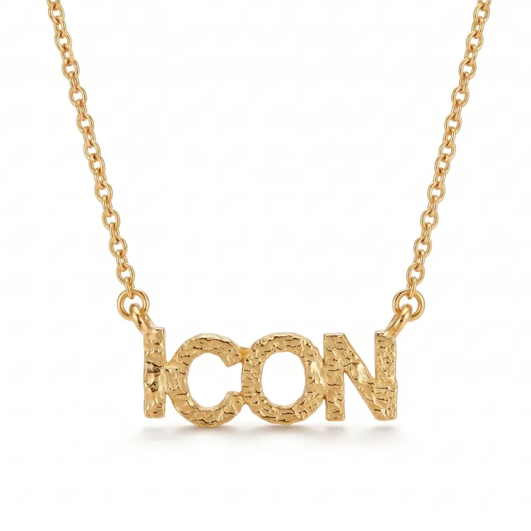 icon ketting in verguld messing