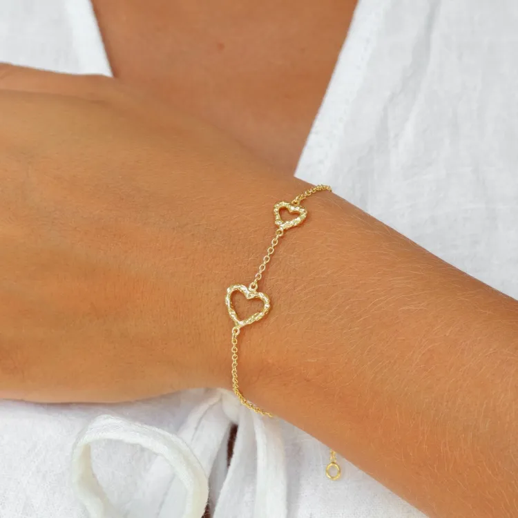 hart armband in verguld messing - Eliné