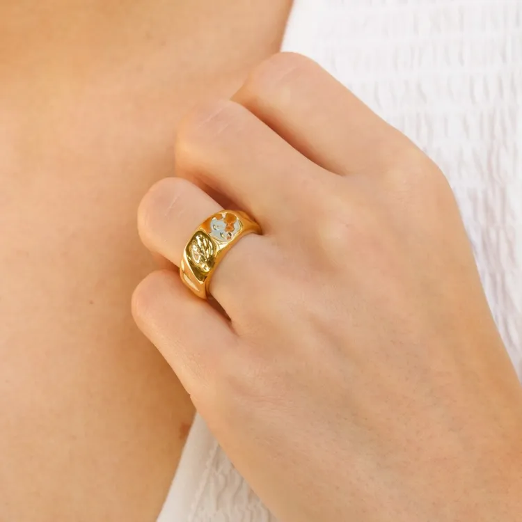 waterproof ring in verguld staal - OCEANA