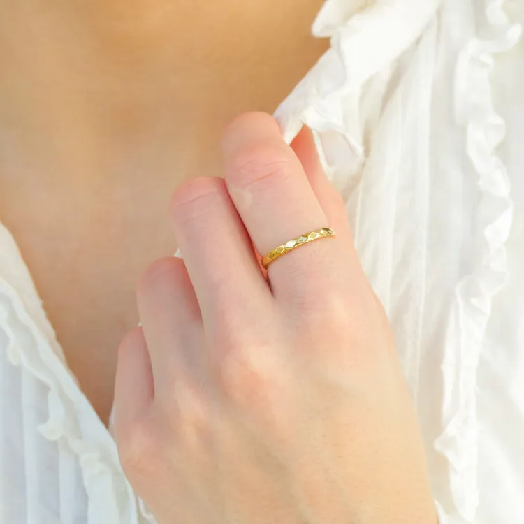 waterproof ring in verguld staal - OCEANA
