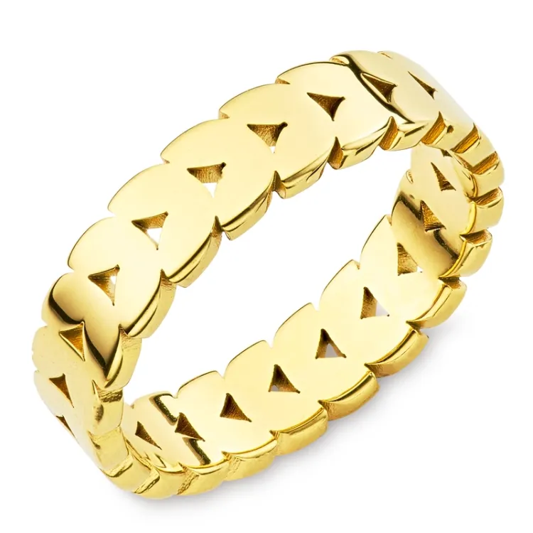 waterproof blad ring in verguld staal - OCEANA